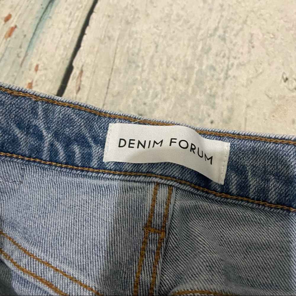 Aritzia Denim Forum 25 arlo high rise straight 28L jeans button fly blue cuffed - Picture 6 of 9